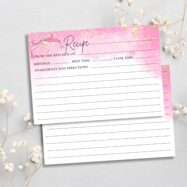 Invitation Aquarelle rose Faux Gold Parties scintillant Bow R (Créateur téléchargé)
