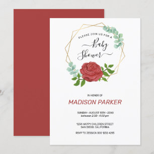Invitation Aquarelle Rose Gold Frame