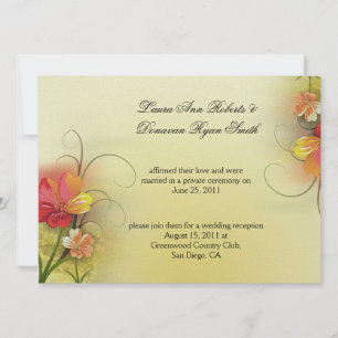 Invitation Aquarelle rose jaune vert Abstrait Florals Post