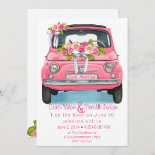 Invitation Aquarelle rose Juste Marié Elopement