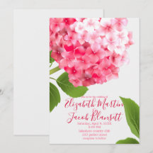 Aquarelle rose Mariage Hydrangea