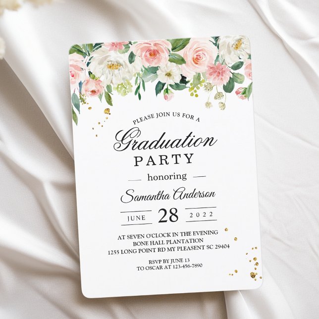 Invitation Aquarelle rose moderne Beauté Fleurs et gouttes d' (Créateur téléchargé)