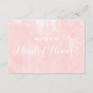 Invitation Aquarelle rose moderne Tu seras mon