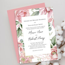 Aquarelle rose pâle Mariage