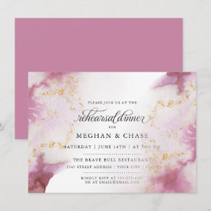Invitation Aquarelle Rose Quartz Gold Geode BarefootBride™