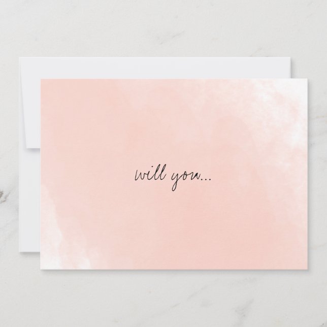 Invitation Aquarelle rose Simple Serez-Vous Ma Femme D'Accuei (Devant)