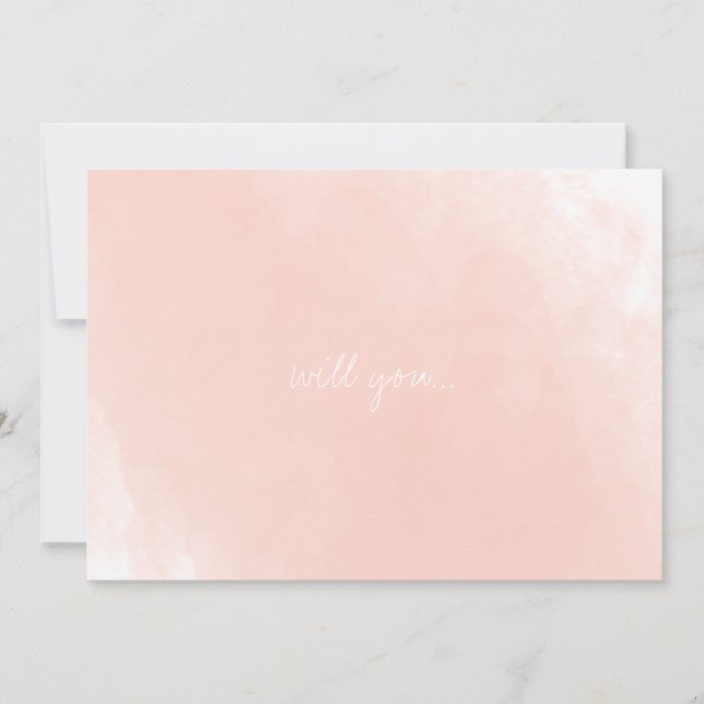 Invitation Aquarelle rose Simple Serez-Vous Ma Femme D'Accuei (Devant)