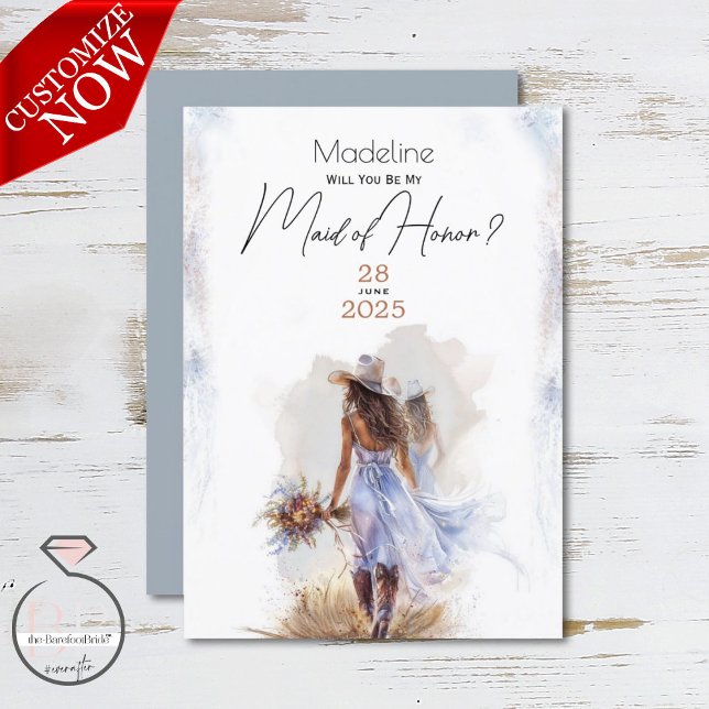 Invitation Aquarelle Russe Cowboy Mariage (Créateur téléchargé)