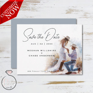 Invitation Aquarelle Russe Cowboy Mariage