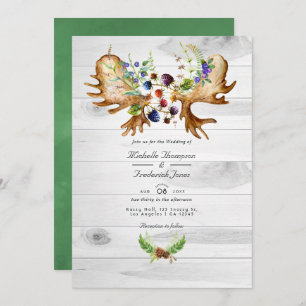 Invitation Aquarelle Russe Forêt QR Code RSVP Mariage