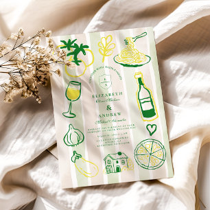 Invitation Aquarelle Russe Italien Mariage