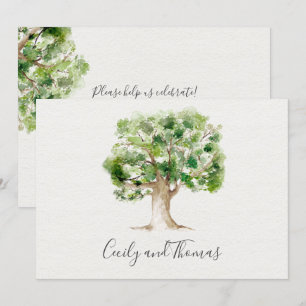 Invitation Aquarelle rustique Arboretum chêne