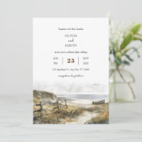 Aquarelle Rustique Coastal Field Art Beach Mariage