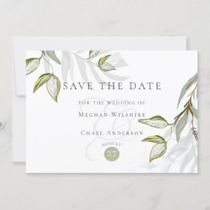 Invitation Aquarelle Rustique Dusty Sage Foliage Enregistrer