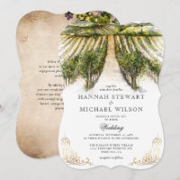 Aquarelle rustique Élégant Mariage de vignoble