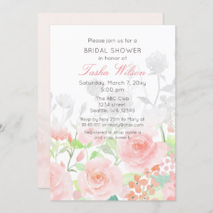 Invitation Aquarelle rustique Fête des mariées florale