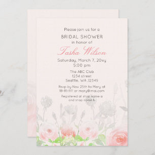 Invitation Aquarelle rustique Fête des mariées florale