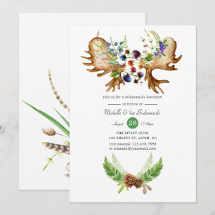 Invitation Aquarelle Rustique Forest Bridesmaitres déjeuner