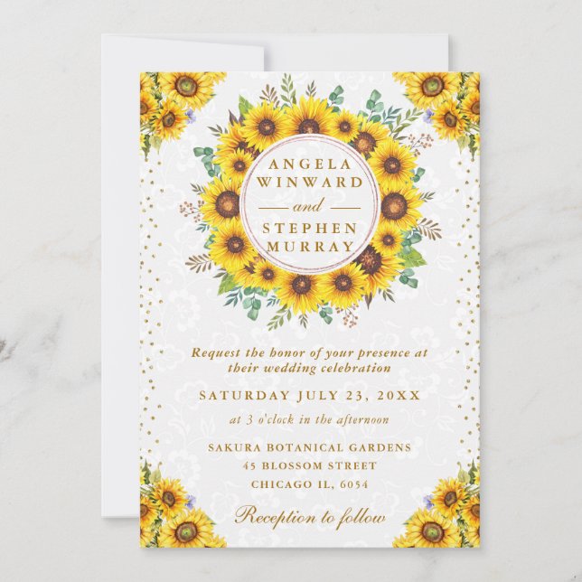 Invitation Aquarelle Rustique Mariage de couronne de tourneso (Devant)