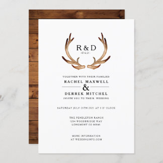 Invitation Aquarelle rustique | Mariage simple