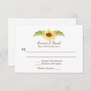 Invitation Aquarelle rustique Tournesols à longue corne crâne