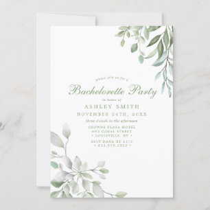 Invitation Aquarelle rustique Verdure Floral Bachelorette