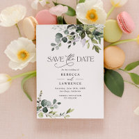 Aquarelle rustique Verdure Mariage Enregistrer la 