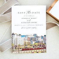 Aquarelle San Diego Skyline Beach Enregistrer la d