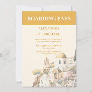 Invitation Aquarelle Santorin Destination mariage