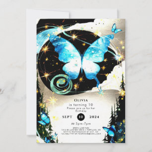 Invitation Aquarelle simple papillon Anniversaire