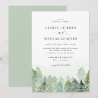 Aquarelle Snowy Woodland Mariage d'hiver