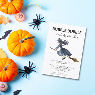 Invitation 🧹 🌙 Aquarelle Sorcière Déplaisante Halloween