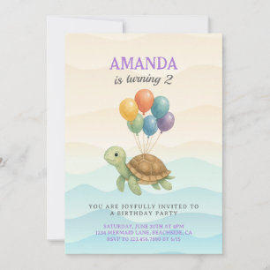 Invitation Aquarelle sous les ballons de mer Anniversaire