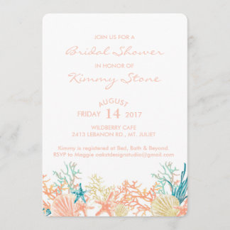Invitation Aquarelle sous l'invitation de la douche nuptiale 