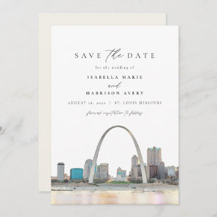 Invitation Aquarelle St Louis Arch Mariage Enregistrer la dat