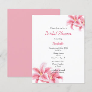 Invitation Aquarelle Stargazer Lilies