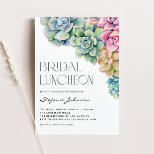 Invitation Aquarelle Succulente Déjeuner nuptial d'été