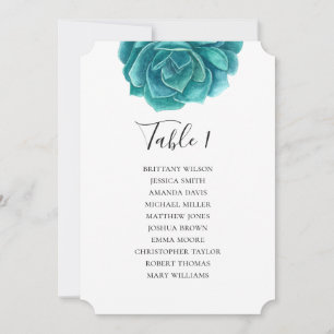 Invitation Aquarelle succulente. Tableau de sièges mariage tu