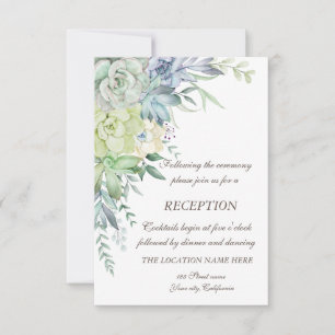 Invitation Aquarelle Succulentes Désert Points Mariage