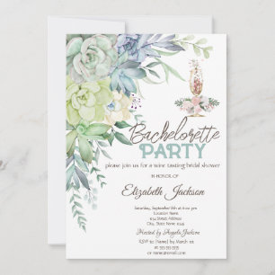 Invitation Aquarelle Succulentes du désert Points Enterrement