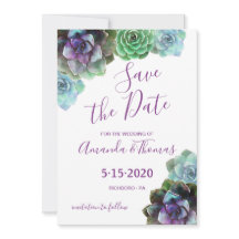 Aquarelle Succulents Enregistrer la date