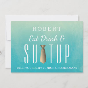 Invitation Aquarelle Suit-up Serez-vous mon groomsman ?