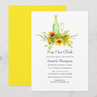 Aquarelle Sunflower Pop Fizz Clink Fête des mariée