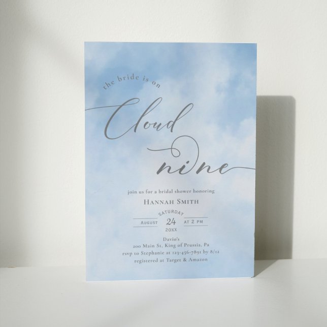 Invitation Aquarelle sur la Fête des mariées Nuage 9 (Créateur téléchargé)