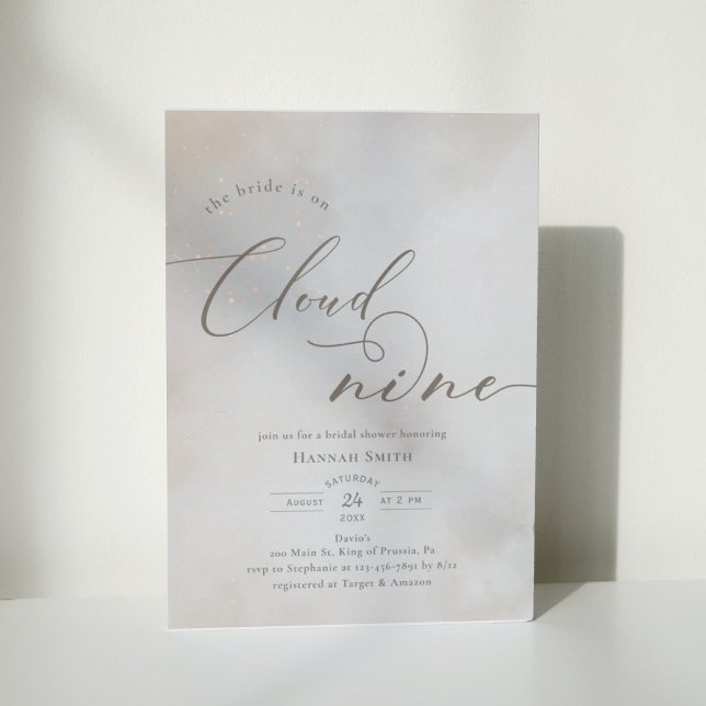 Invitation Aquarelle sur la Fête des mariées Nuage 9 (Créateur téléchargé)
