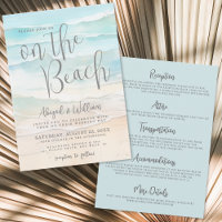 Aquarelle sur la plage mariage tout en un