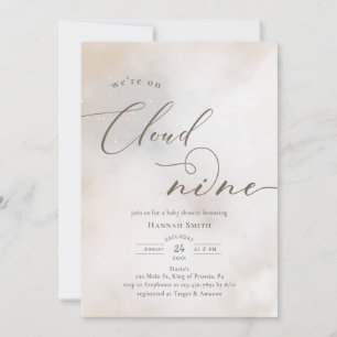 Invitation Aquarelle sur le nuage 9 Baby shower