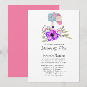 Invitation Aquarelle tendance Fête des mariées florale par co