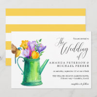 Aquarelle tendance Fleurs arrosage peut mariage