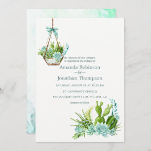 Invitation Aquarelle Terrarium en verre Mariage